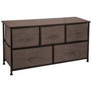 Dresser Storage Tower with 5 Fabric Drawer Steel Frame Storage Cabinet Bin Storage Organizer Unit Fabric Cube V952-SNGECKFS000000001V0