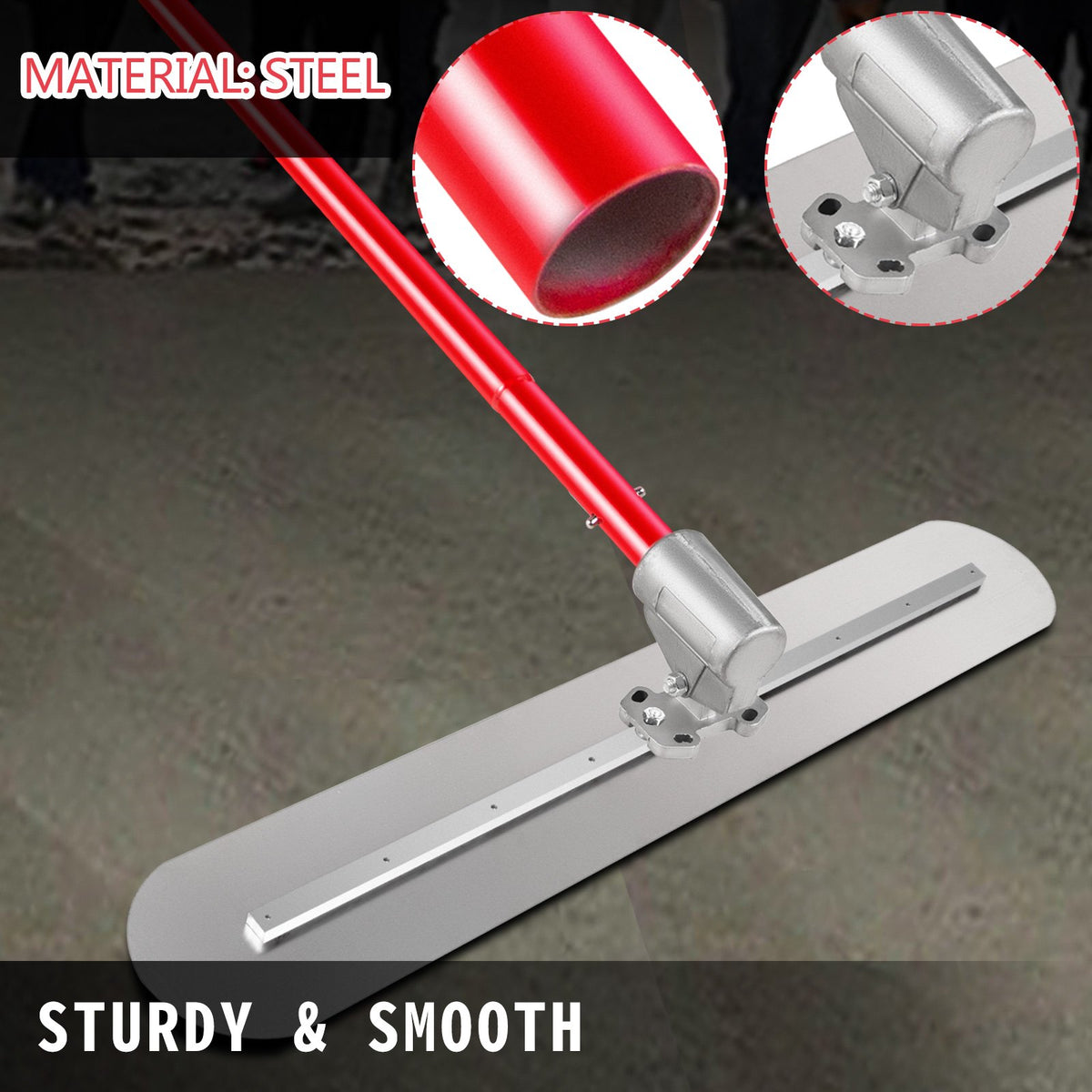 Bull Float Concrete Float 1200x200mm Concrete Tool Trowel Float Handle & Bracket V952-SNMZ1200X200ZH001V0