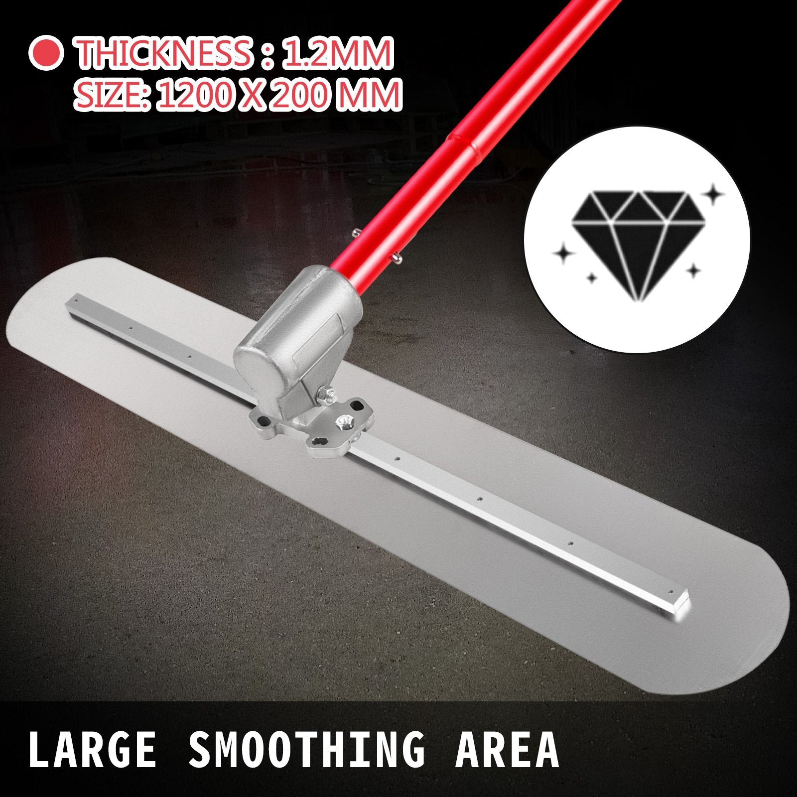 Bull Float Concrete Float 1200x200mm Concrete Tool Trowel Float Handle & Bracket V952-SNMZ1200X200ZH001V0