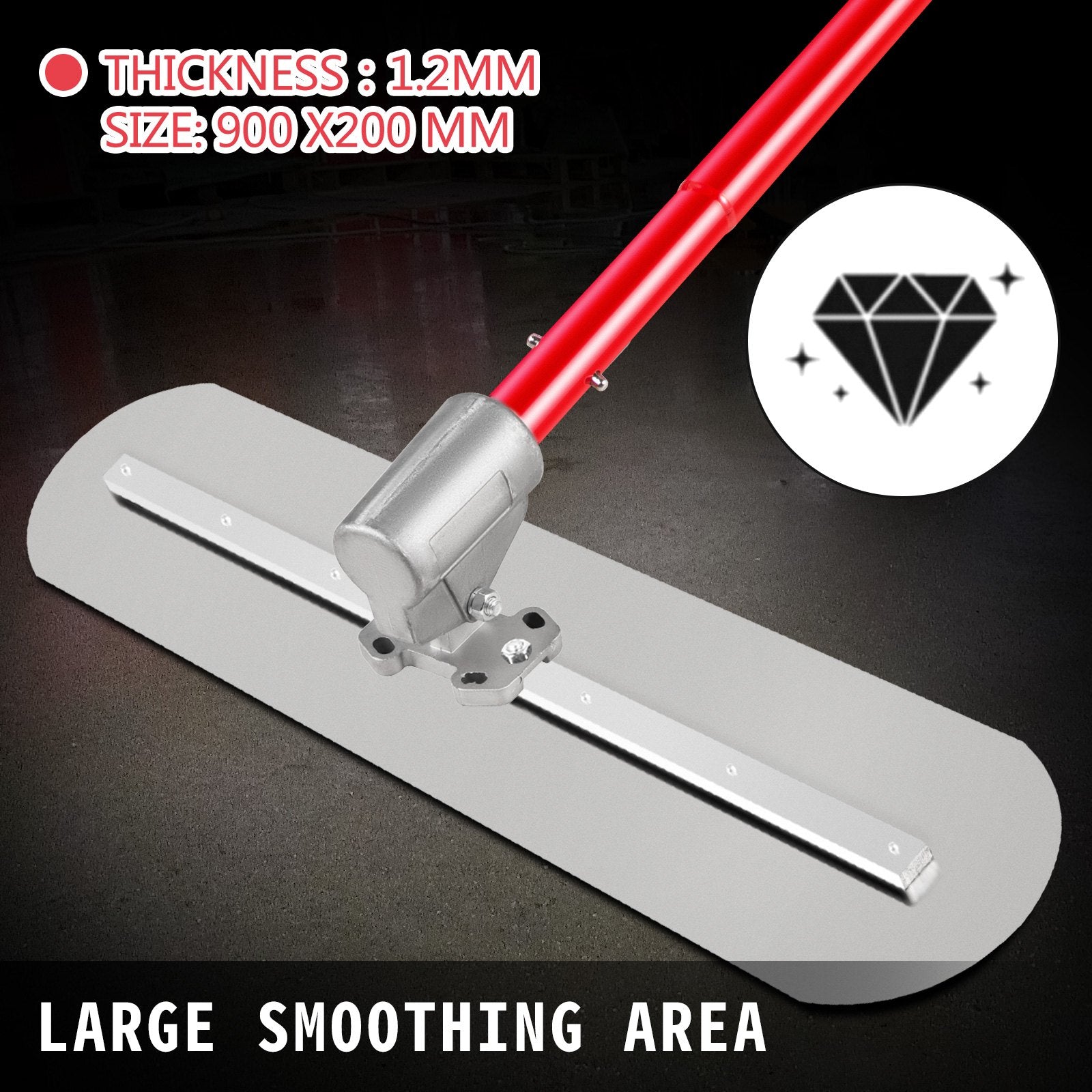 Bull Float Concrete Float 900x200mm Concrete Tool, Trowel Float Handle & Bracket V952-SNMZ900X200ZH0001V0
