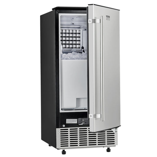 Undercounter Built-in Ice Maker, 80 Lbs/Day Under Counter Ice Maker Machine with Reversible Door Stainless V952-SNQRSZBJ80LBQY0EFV3