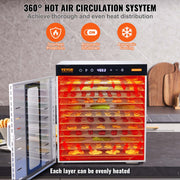 10 Trays Food Dehydrator Machine Stainless Steel 1000W Jerky Fruit Drying V952-SP1005481000WM6IMV3