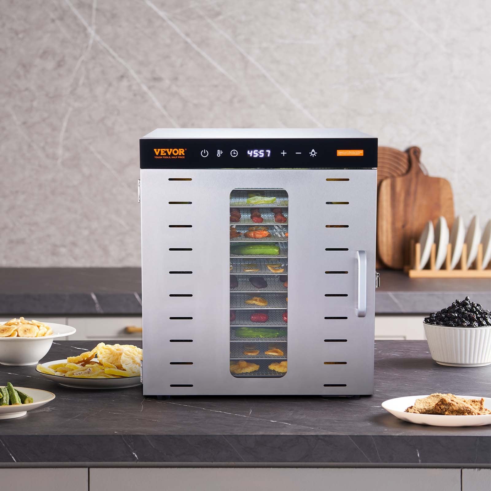 10 Trays Food Dehydrator Machine Stainless Steel 1000W Jerky Fruit Drying V952-SP1005481000WM6IMV3