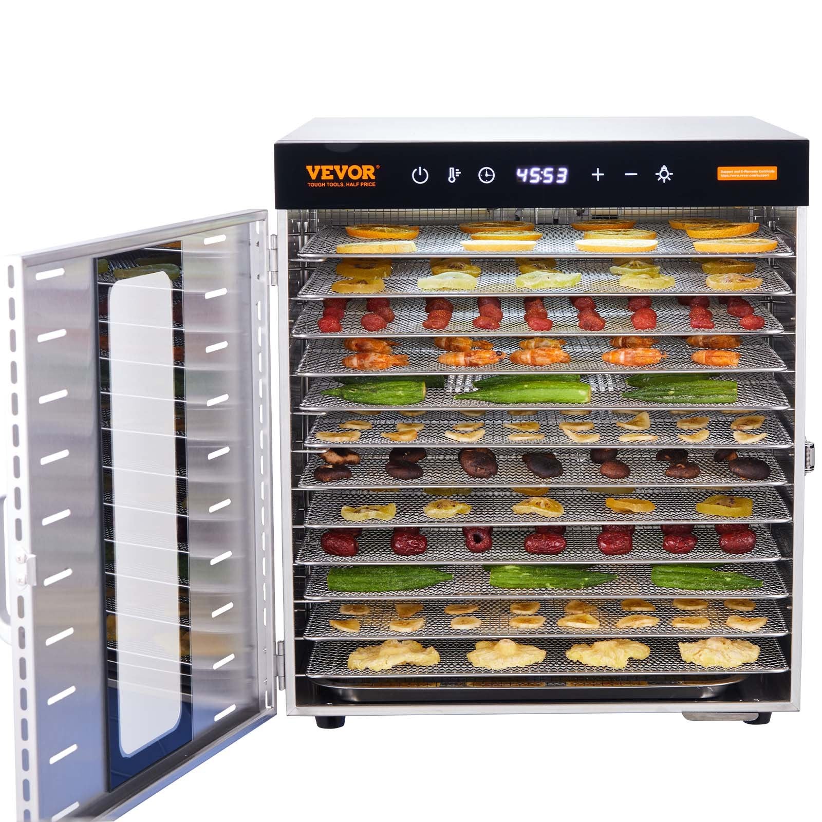 10 Trays Food Dehydrator Machine Stainless Steel 1000W Jerky Fruit Drying V952-SP1005481000WM6IMV3