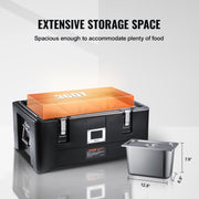 Insulated Food Pan Carrier, 36Qt Capacity, Stackable Catering Hot Box with 3 Stainless Steel Pans, Top Load V952-SPBW30-D1330LULKRV0