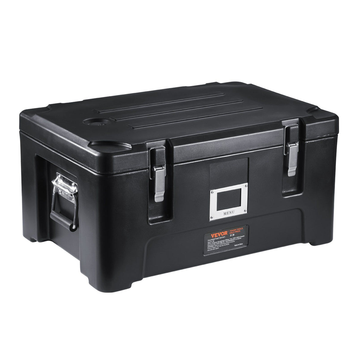 Insulated Food Pan Carrier, 36Qt Capacity, Stackable Catering Hot Box with 3 Stainless Steel Pans, Top Load V952-SPBW30-D1330LULKRV0