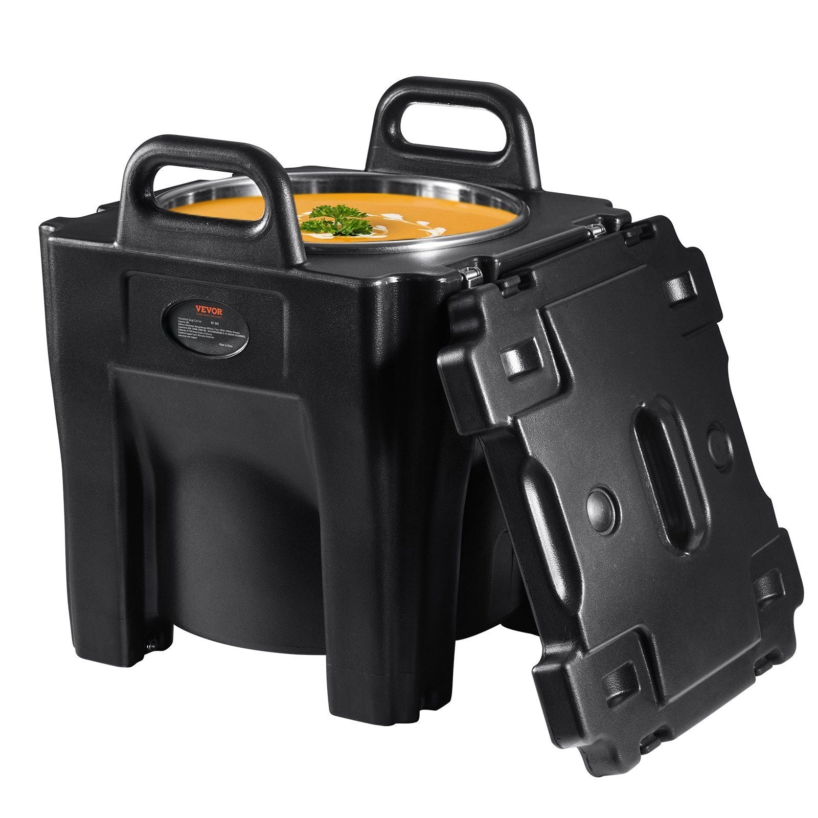Insulated Food Carrier, 30L Capacity, Stackable Catering Hot Box with Stainless Steel Barrel, Top Load LLDPE V952-SPBWXHSBWT30LBMYXV0