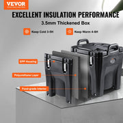 Insulated Food Carrier, 30L Capacity, Stackable Catering Hot Box with Stainless Steel Barrel, Top Load LLDPE V952-SPBWXHSBWT30LBMYXV0