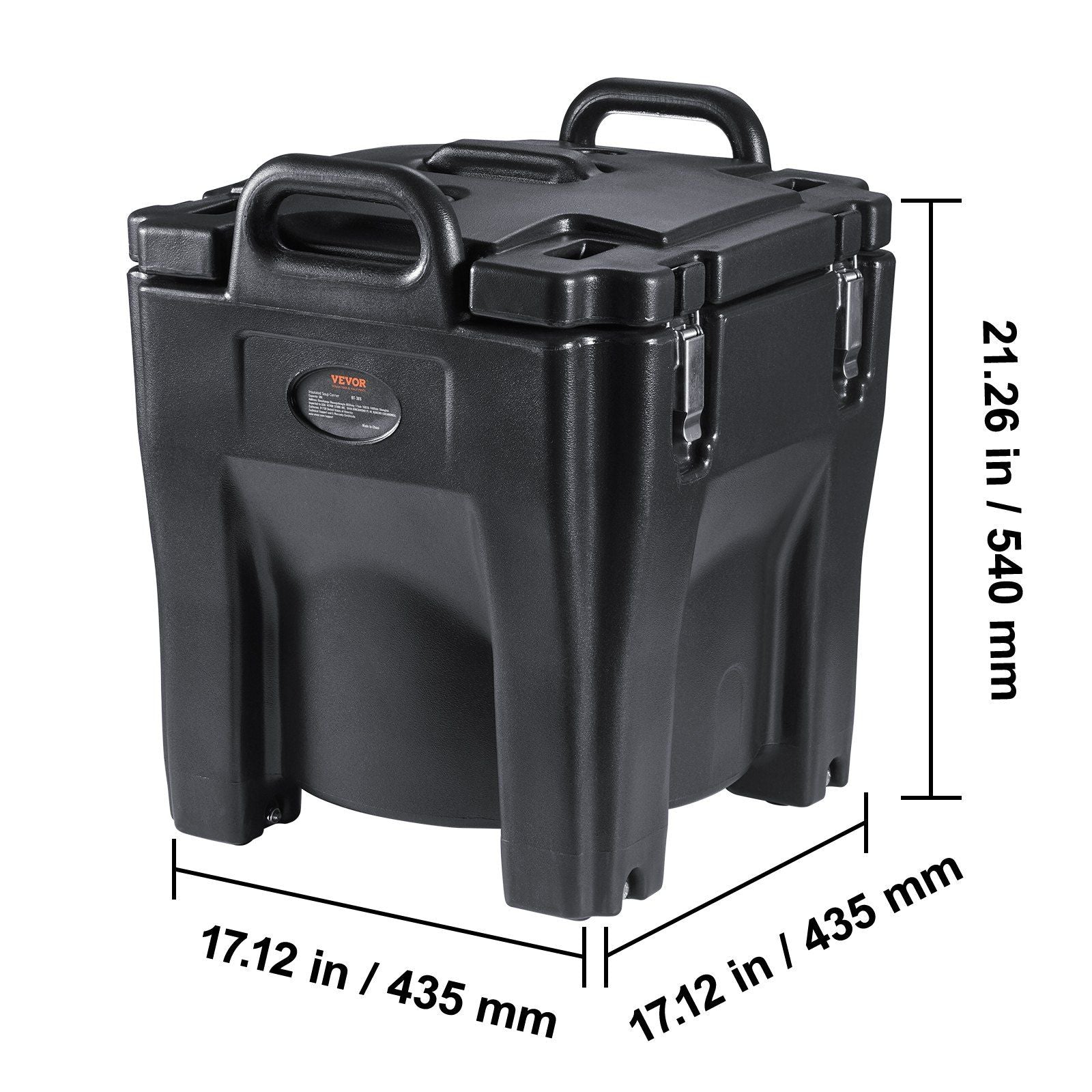 Insulated Food Carrier, 30L Capacity, Stackable Catering Hot Box with Stainless Steel Barrel, Top Load LLDPE V952-SPBWXHSBWT30LBMYXV0