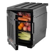 Insulated Food Pan Carrier, 90L Hot Box for Catering, LLDPE Food Box Carrier with Double Buckles, Front V952-SPBWXHSEPP90LLAXYV0