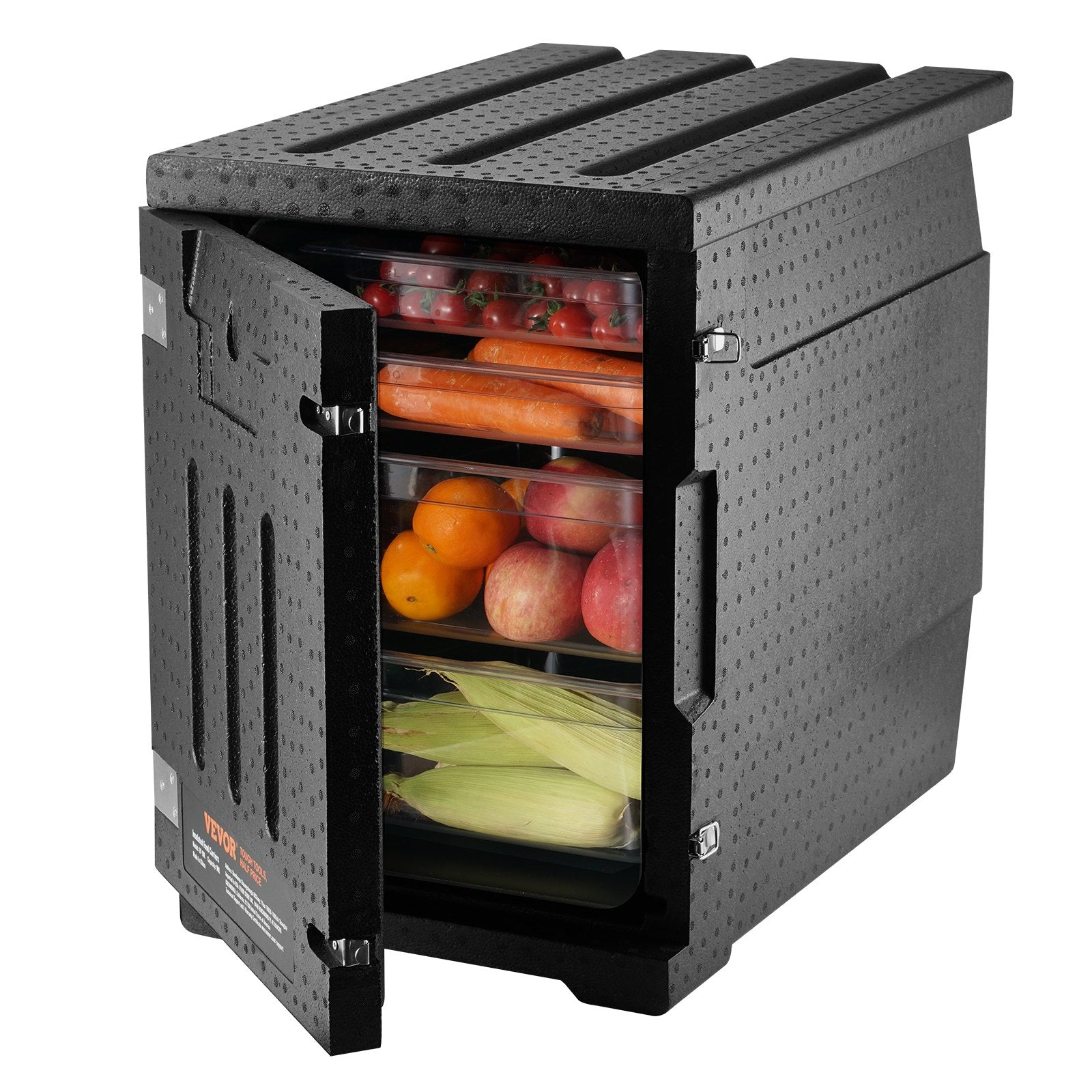Insulated Food Pan Carrier, 90L Hot Box for Catering, LLDPE Food Box Carrier with Double Buckles, Front V952-SPBWXHSEPP90LLAXYV0