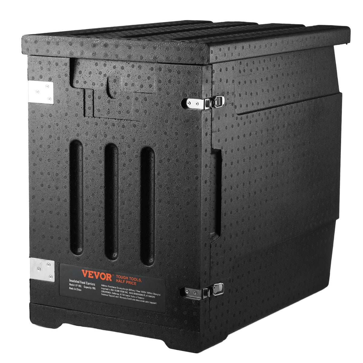 Insulated Food Pan Carrier, 90L Hot Box for Catering, LLDPE Food Box Carrier with Double Buckles, Front V952-SPBWXHSEPP90LLAXYV0