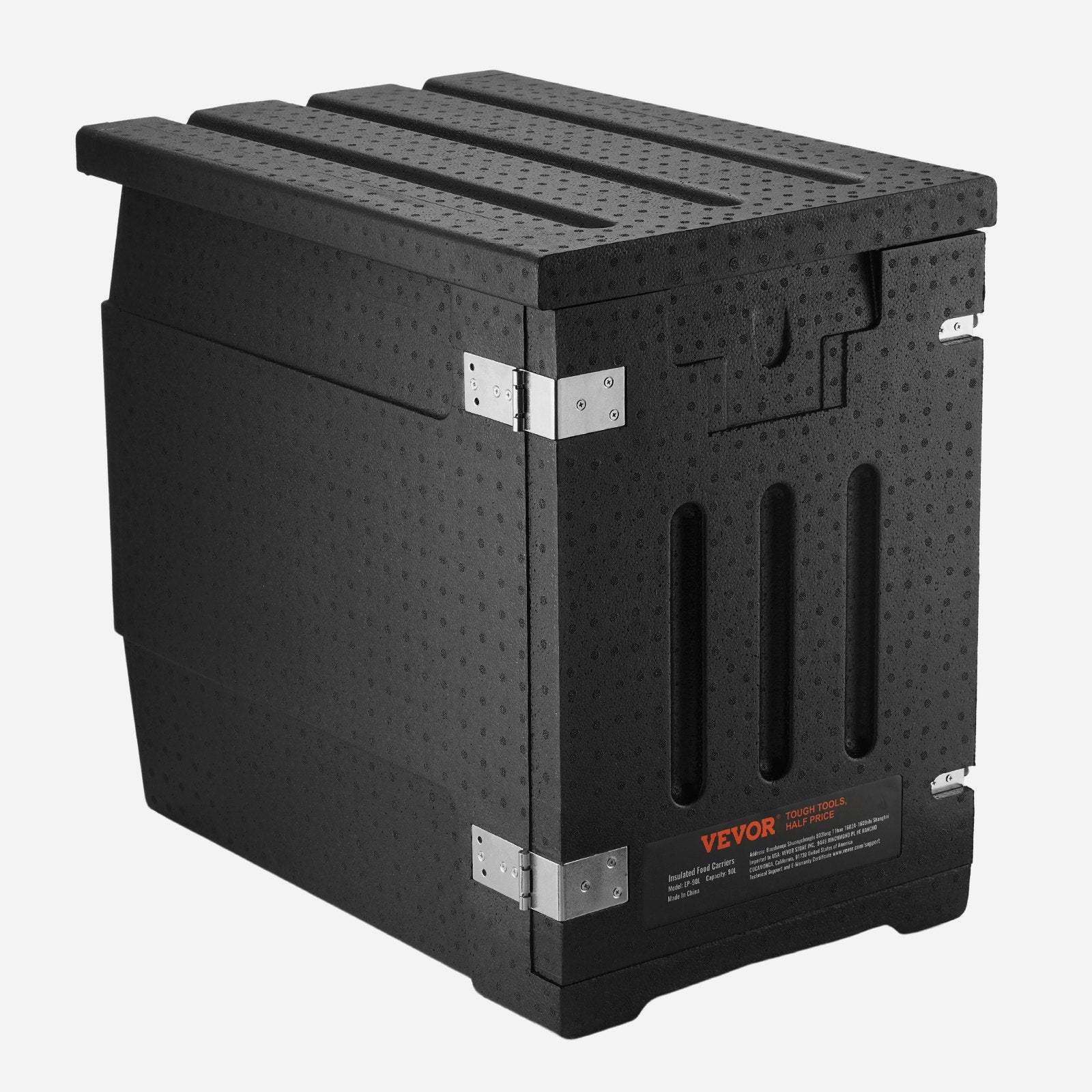 Insulated Food Pan Carrier, 90L Hot Box for Catering, LLDPE Food Box Carrier with Double Buckles, Front V952-SPBWXHSEPP90LLAXYV0