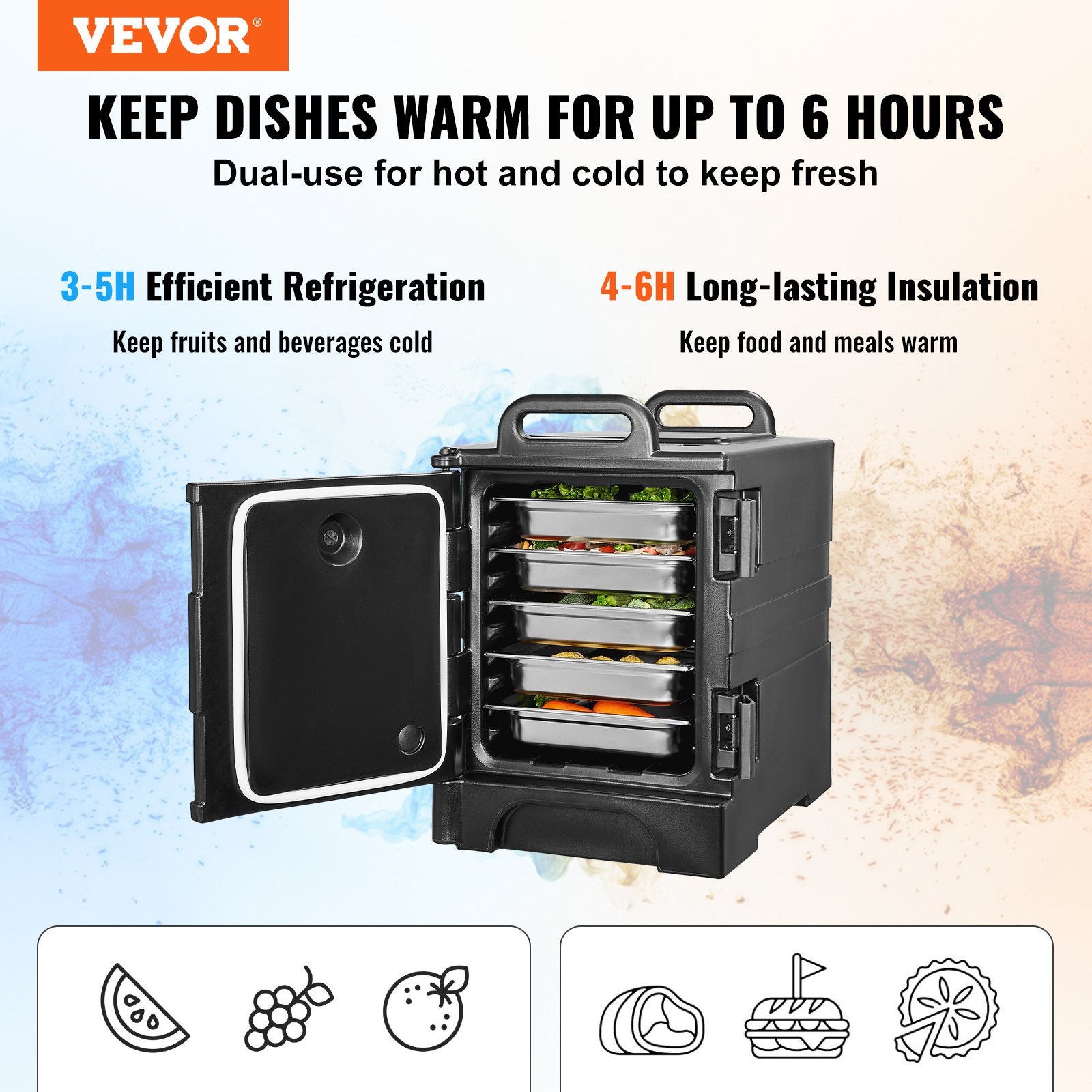 Insulated Food Pan Carrier Stackable Catering Dishbox 81QT Chafing Dish V952-SPBWXHSLLDPEKXTOJV0
