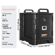 Insulated Food Pan Carrier Stackable Catering Dishbox 81QT Chafing Dish V952-SPBWXHSLLDPEKXTOJV0
