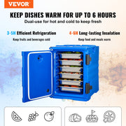 Insulated Food Pan Carrier, 90L Hot Box for Catering, Food Box Carrier with Double Buckles, Front Loading V952-SPBWXLSLLDPE2ZZ3JV0