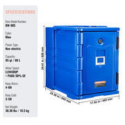 Insulated Food Pan Carrier, 90L Hot Box for Catering, Food Box Carrier with Double Buckles, Front Loading V952-SPBWXLSLLDPE2ZZ3JV0