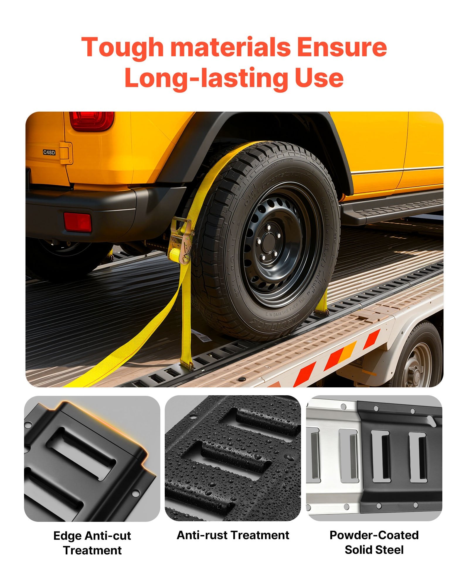 E-Track Tie-Down Rail Kit, 4 Pack 0.4 m E Tracks Set, 21 Pcs Includes 2 Ratchet Straps & 4 O-Rings & 4 V952-SPEXGD13FT15AAGQD001V0