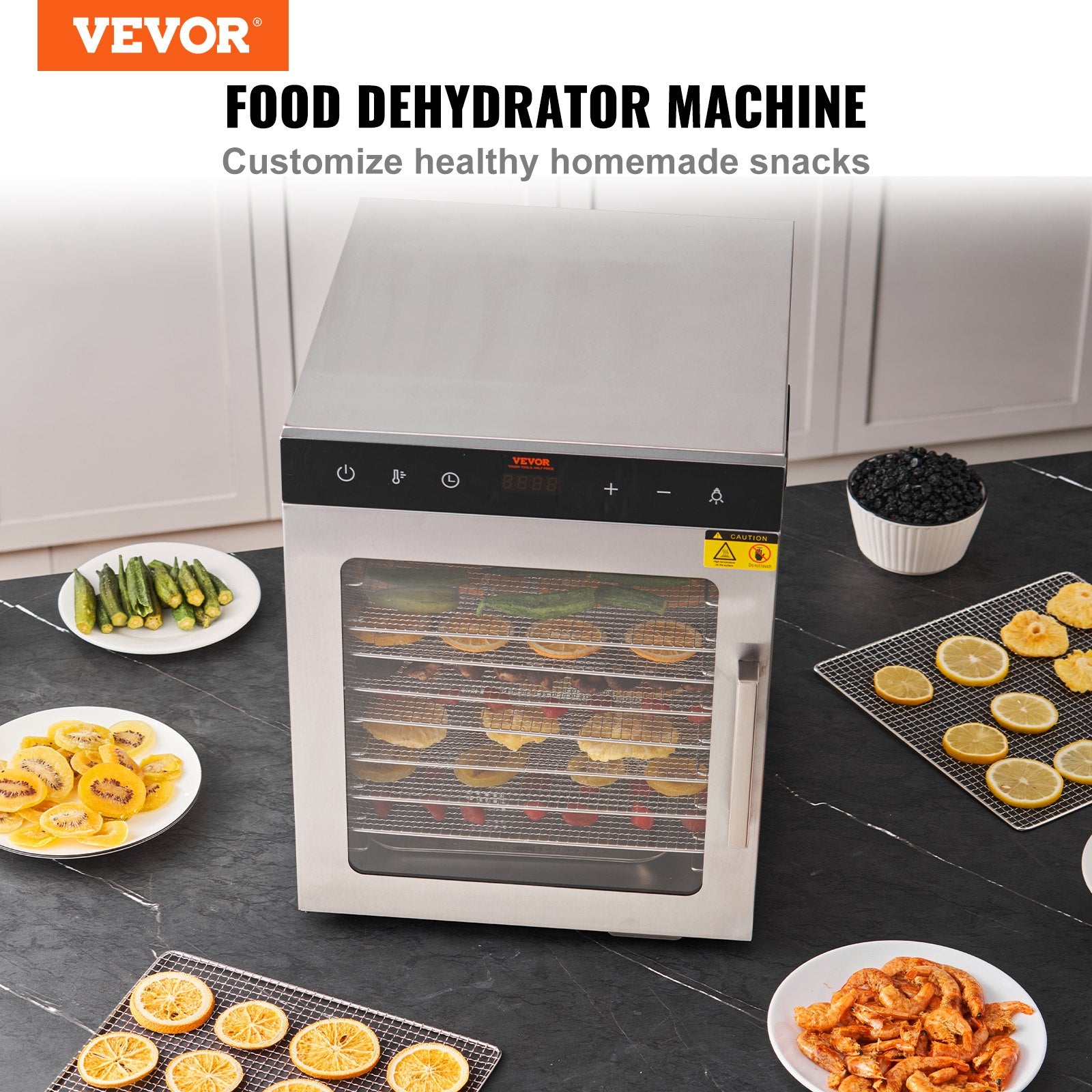 10 Trays Food Dehydrator Machine Stainless Steel 800W Jerky Fruit Drying V952-SPF100548800WDQGIV3