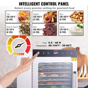 10 Trays Food Dehydrator Machine Stainless Steel 800W Jerky Fruit Drying V952-SPF100548800WDQGIV3