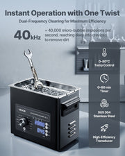 3L Ultrasonic Cleaner, Professional Ultrasonic Cleaner Machine with Knob Control, Stainless Steel Cleaning V952-SPLXNAJKZCSB004JK001V3