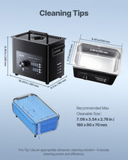 3L Ultrasonic Cleaner, Professional Ultrasonic Cleaner Machine with Knob Control, Stainless Steel Cleaning V952-SPLXNAJKZCSB004JK001V3