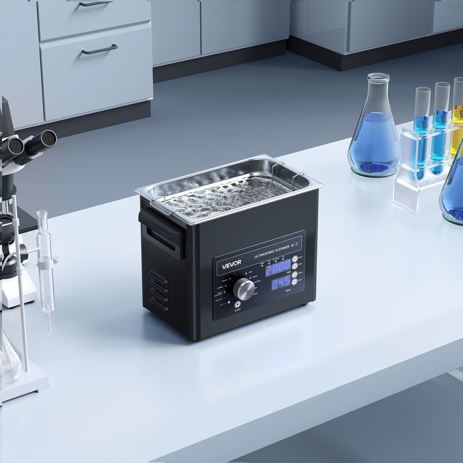 3L Ultrasonic Cleaner, Professional Ultrasonic Cleaner Machine with Knob Control, Stainless Steel Cleaning V952-SPLXNAJKZCSB004JK001V3