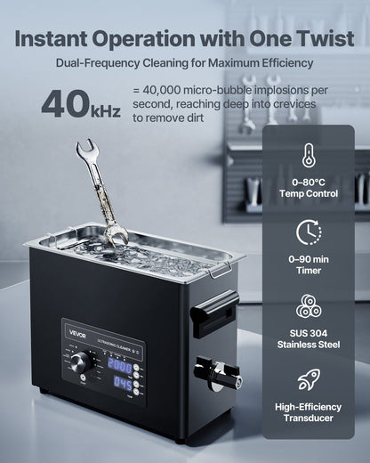 6L Ultrasonic Cleaner, Professional Ultrasonic Cleaner Machine with Knob Control, Stainless Steel Cleaning V952-SPLXNAJKZCSB8NCQI001V3