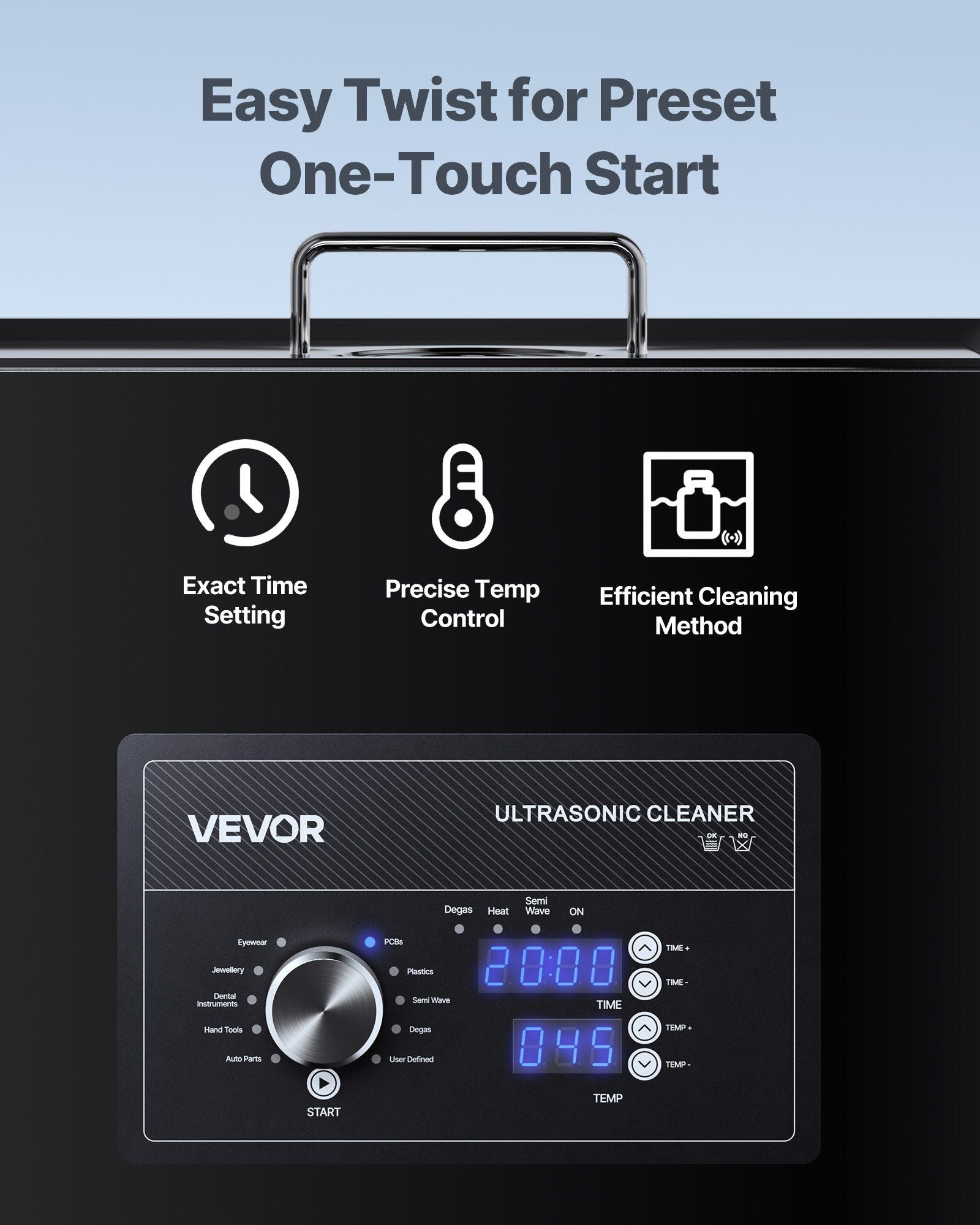 30L Ultrasonic Cleaner, Professional Ultrasonic Cleaner Machine with Knob Control, Stainless Steel Cleaning V952-SPLXNAJKZCSBWD6B9001V3