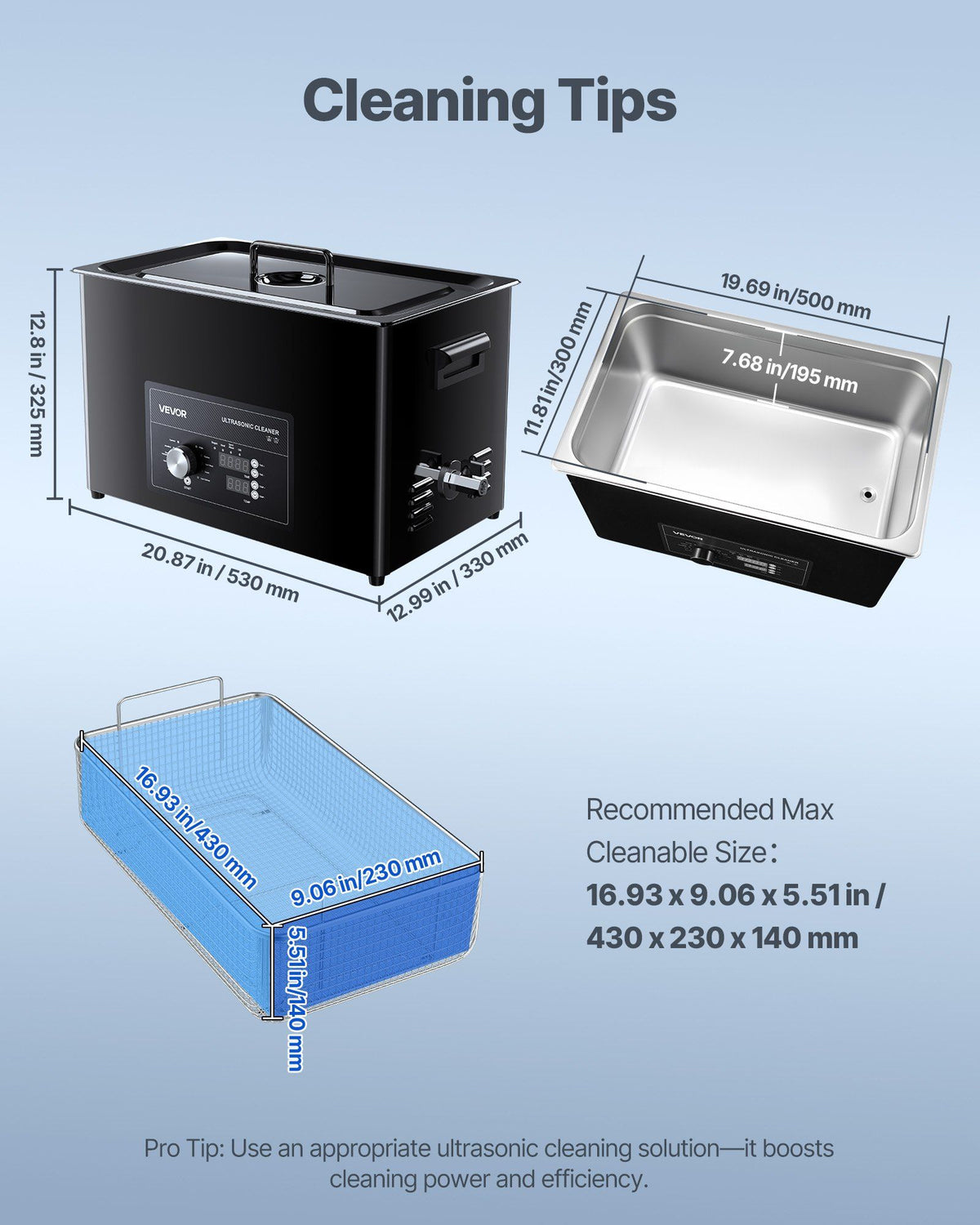 30L Ultrasonic Cleaner, Professional Ultrasonic Cleaner Machine with Knob Control, Stainless Steel Cleaning V952-SPLXNAJKZCSBWD6B9001V3