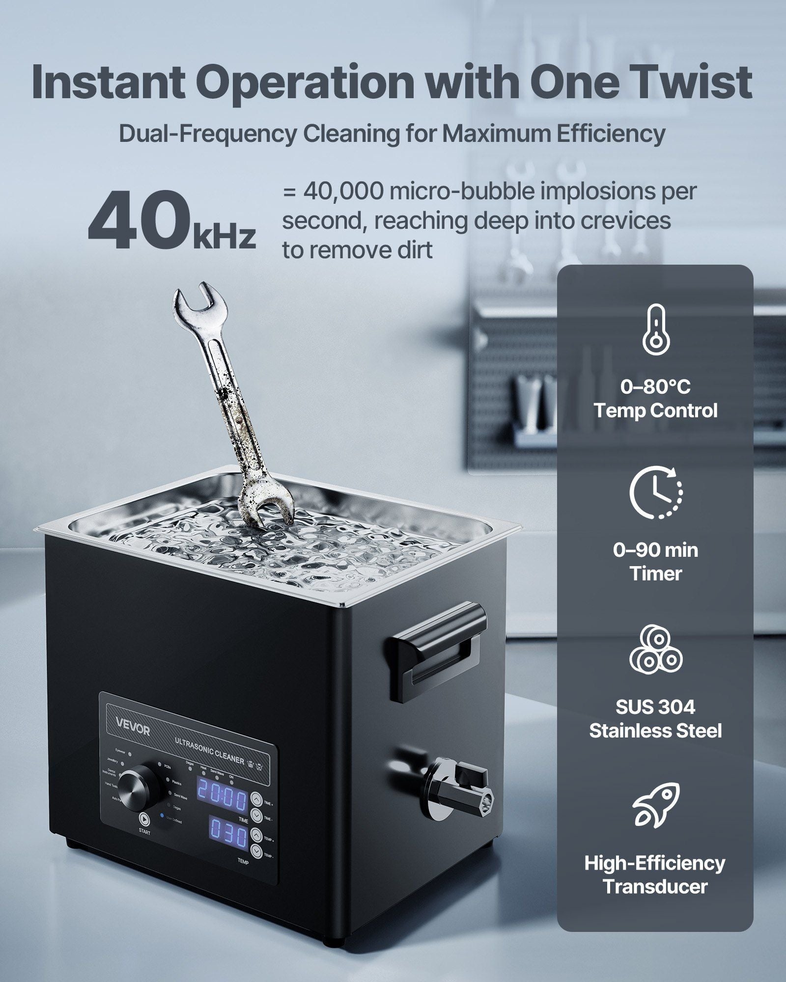 10L Ultrasonic Cleaner, Professional Ultrasonic Cleaner Machine with Knob Control, Stainless Steel Cleaning V952-SPLXNAJKZCSBZEK8B001V3