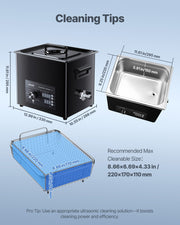 10L Ultrasonic Cleaner, Professional Ultrasonic Cleaner Machine with Knob Control, Stainless Steel Cleaning V952-SPLXNAJKZCSBZEK8B001V3