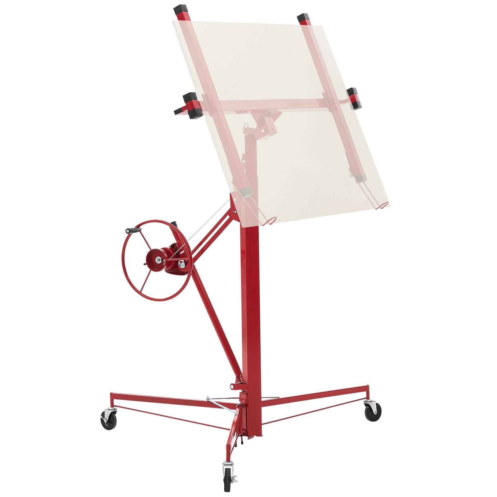 3353mm Drywall Lift, Heavy-Duty 68 kg Sheetrock Hoist with Adjustable Telescoping Arm, Lockable Wheels, V952-SPSJJHS95FT18ZSYP001V0