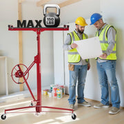 3353mm Drywall Lift, Heavy-Duty 68 kg Sheetrock Hoist with Adjustable Telescoping Arm, Lockable Wheels, V952-SPSJJHS95FT18ZSYP001V0