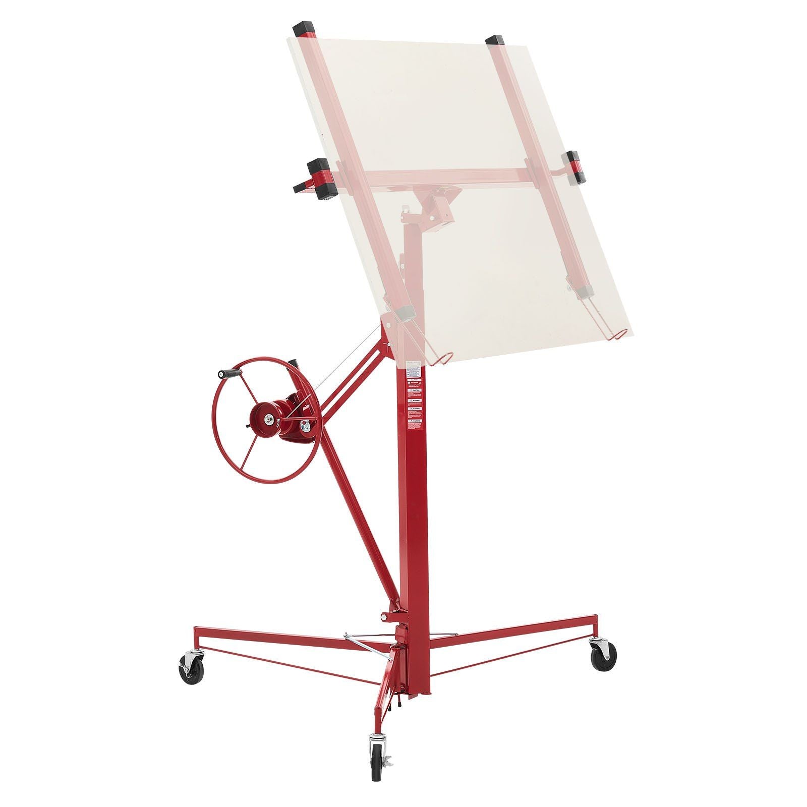 3353mm Drywall Lift, Heavy-Duty 68 kg Sheetrock Hoist with Adjustable Telescoping Arm, Lockable Wheels, V952-SPSJJHS95FT18ZSYP001V0