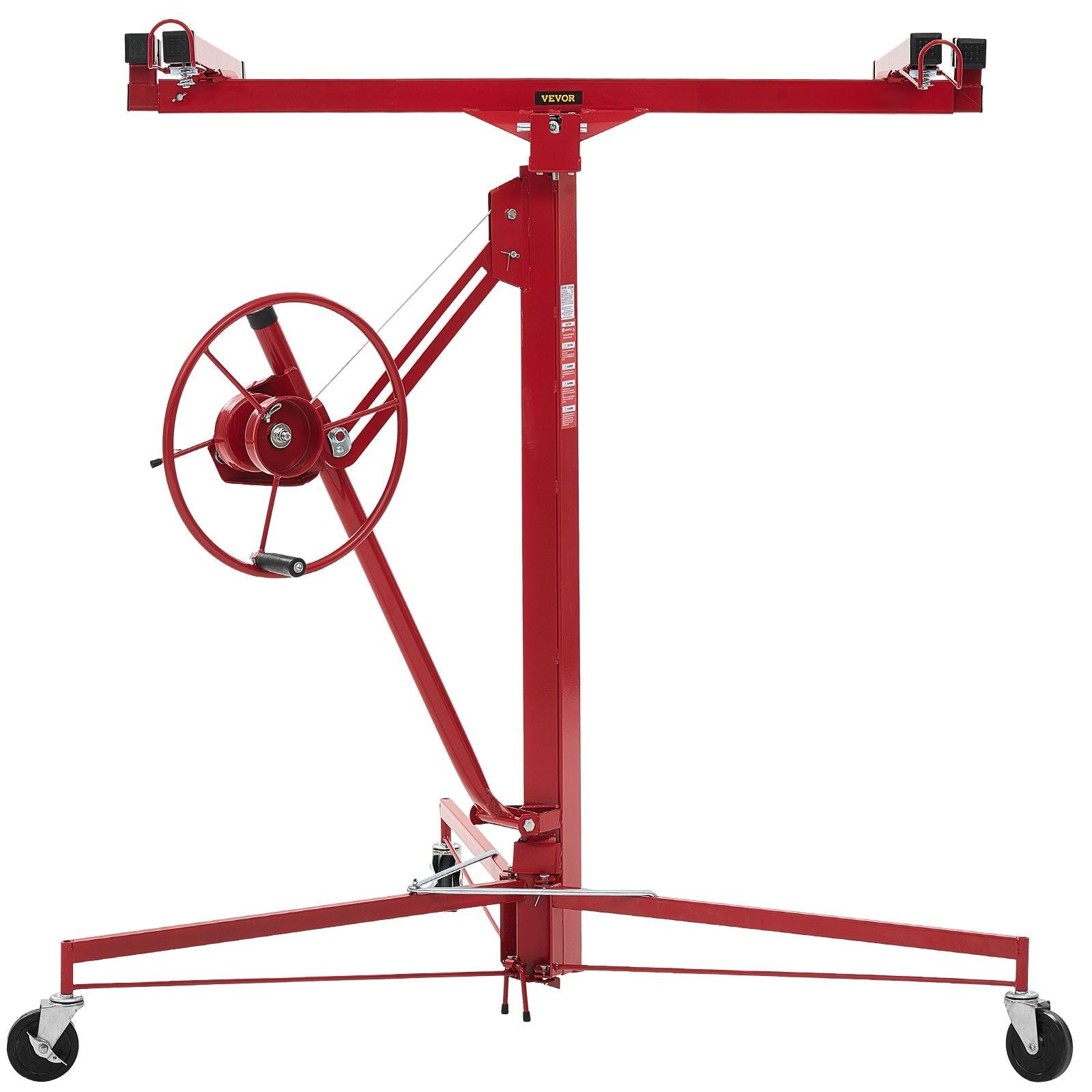 3353mm Drywall Lift, Heavy-Duty 68 kg Sheetrock Hoist with Adjustable Telescoping Arm, Lockable Wheels, V952-SPSJJHS95FT18ZSYP001V0