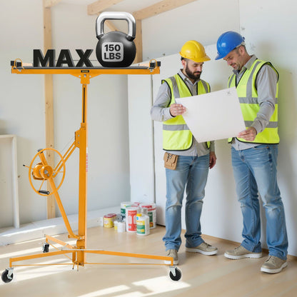 3353mm Drywall Lift, Heavy-Duty 68 kg Sheetrock Hoist with Adjustable Telescoping Arm, Lockable Wheels, V952-SPSJJHS95FT1QDU00001V0