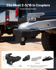 Trailer Hitch Lock Kit, Compatible with 58.7 mm Couplers, Heavy-Duty Anti-Theft Trailer Ball Lock with 3 Keys V952-SPSOHSCX2516GV08O001V0