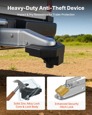 Trailer Hitch Lock Kit, Compatible with 58.7 mm Couplers, Heavy-Duty Anti-Theft Trailer Ball Lock with 3 Keys V952-SPSOHSCX2516GV08O001V0