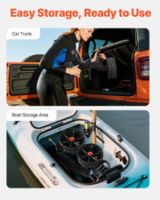 Kayak Cart, 136.1 kg Load Capacity, Foldable Kayak Trolley with 25.4 cm Solid Rubber Tires & 1 Ratchet Strap, V952-SPSPHTTC10IN15RM2001V0