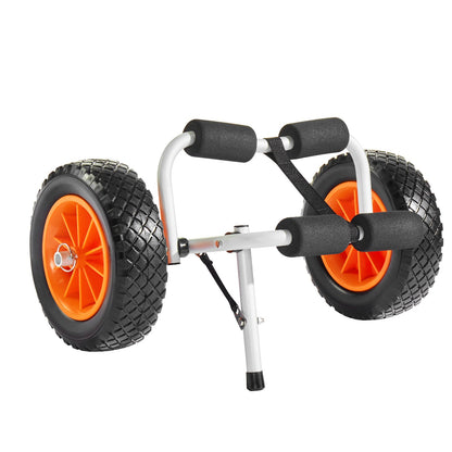 Kayak Cart, 90 kg Load Capacity, Foldable Kayak Trolley with 25.4 cm Solid Rubber Tires & 1 Ratchet Strap, V952-SPSPHTTC10IN3S906001V0