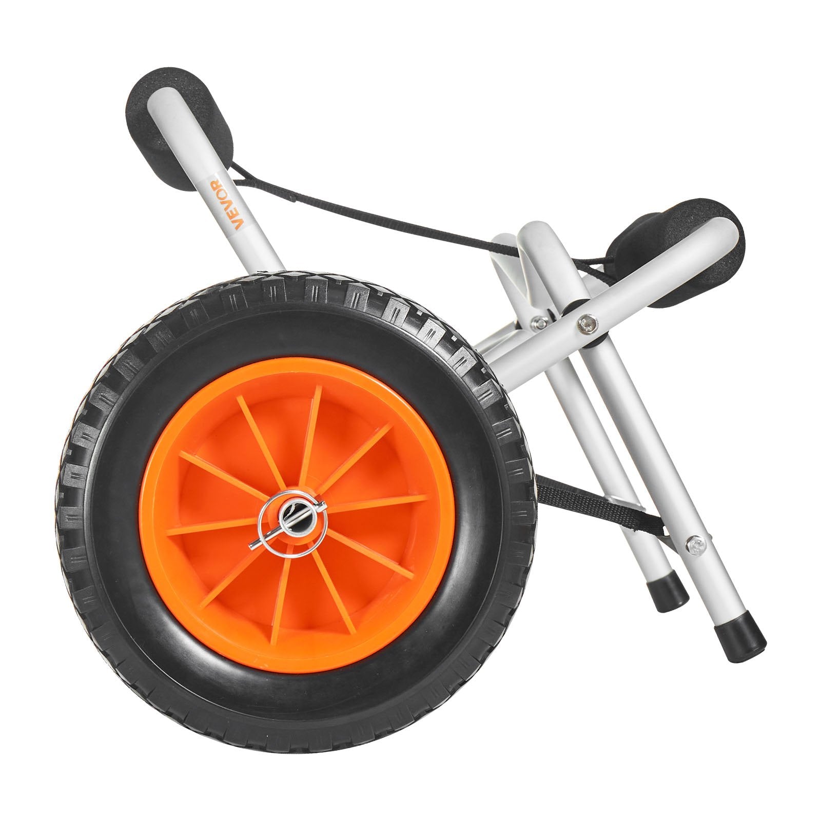 Kayak Cart, 113.4 kg Load Capacity, Foldable Kayak Trolley with 25.4 cm Solid Rubber Tires & 1 Ratchet Strap, V952-SPSPHTTC10IN9SGI2001V0