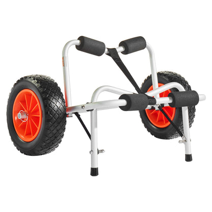 Kayak Cart, 113.4 kg Load Capacity, Foldable Kayak Trolley with 25.4 cm Solid Rubber Tires & 1 Ratchet Strap, V952-SPSPHTTC10IN9SGI2001V0