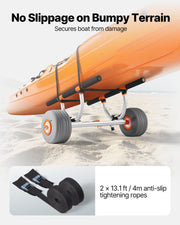 Kayak Cart, 158.8 kg Load Capacity, Kayak Trolley with 30.5 cm Inflatable PU Tires & 2 Straps, Assembles & V952-SPSPHTTC13INFQKUY001V0