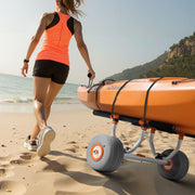 Kayak Cart, 158.8 kg Load Capacity, Kayak Trolley with 30.5 cm Inflatable PU Tires & 2 Straps, Assembles & V952-SPSPHTTC13INFQKUY001V0