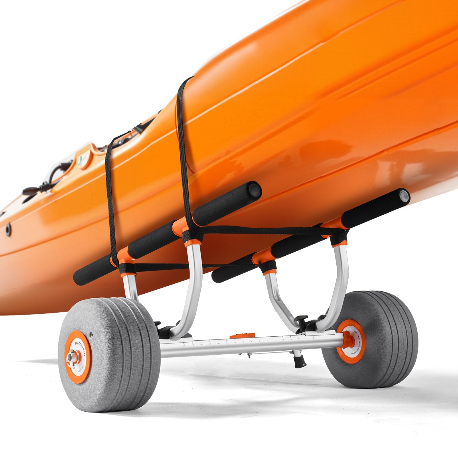 Kayak Cart, 158.8 kg Load Capacity, Kayak Trolley with 30.5 cm Inflatable PU Tires & 2 Straps, Assembles & V952-SPSPHTTC13INFQKUY001V0