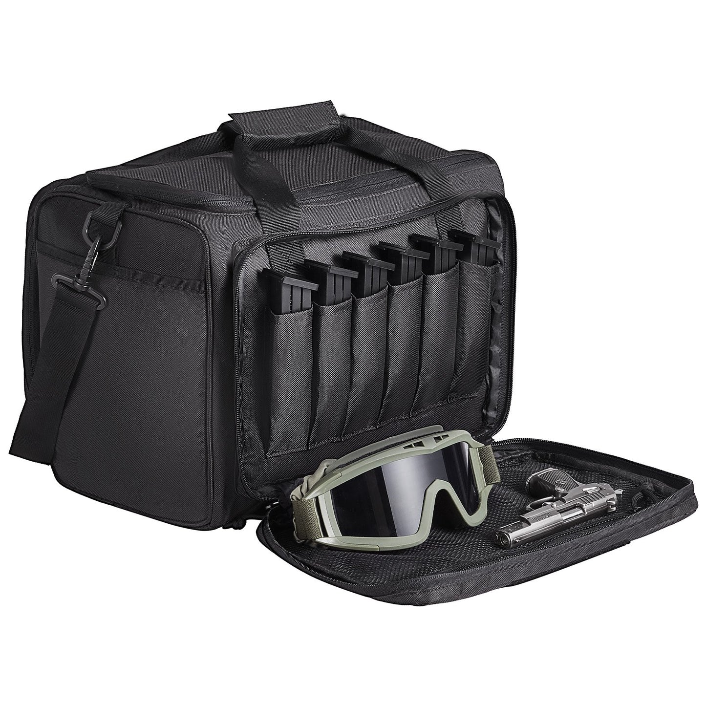Range Bag for 3 Pistols Tactical Gun Range Bag Single Shoulder Strip Black V952-SQBDJK362631WCEFUV0