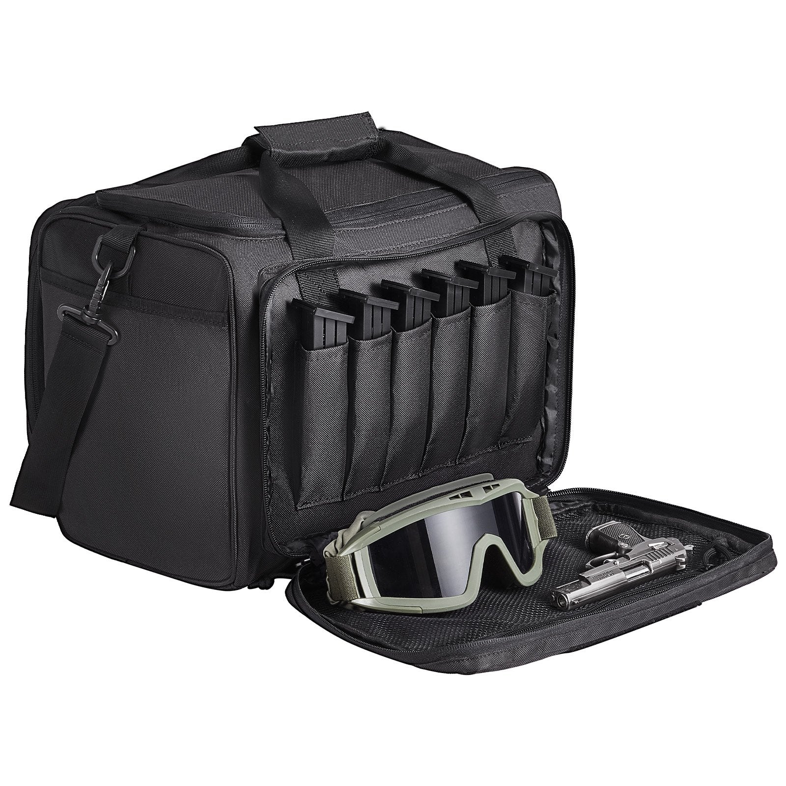 Range Bag for 3 Pistols Tactical Gun Range Bag Single Shoulder Strip Black V952-SQBDJK362631WCEFUV0