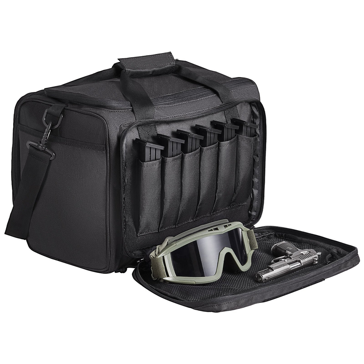 Range Bag for 3 Pistols Tactical Gun Range Bag Single Shoulder Strip Black V952-SQBDJK362631WCEFUV0