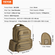 Tactical Range Backpack for 6 Pistols, Gun Backpack with 6 Independent Pistol Bags & 10 Magazines, Pistol V952-SQBHS472330CODV8ZV0